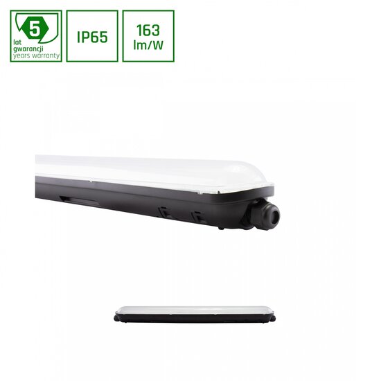 Spectrum LED LIMEA GIGANT HERMETIC 600MM 20W NW 230V 120DEG IP65 IK09 600X72X70MM BLACK - Éclairage idéal pour les espaces industriels