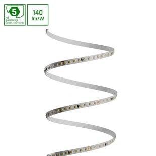 LED STRIP 2835 24V 160LED 18W/m 2520lm/m WW 10mm IP20 5YR 5m roll