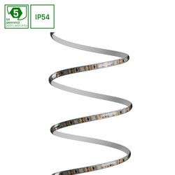 LED STRIP 2835 12V 120LED 9,6W/m 730lm/m WW 8mm IP54 5YR 5m roll