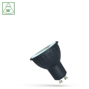 LED GU10 230V 6W SMD 38DEG NW WITH LENS BLACK BODY