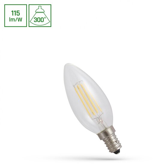 Spectrum LED LED CANDLE C35 E-14 230V 4W COG NW CLEAR SPECTRUM - Creëer een sfeervolle ambiance in uw ruimte