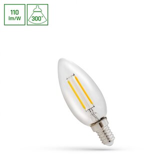 LED CANDLE C35 E-14 230V 1W COG WW CLEAR SPECTRUM