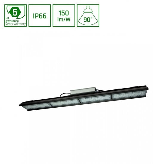 Spectrum LED HALLS LINE 200W NW 230V 90DEG IP66 IK10 990X126X95MM BLACK - Leistungsstarke Beleuchtung für industrielle Anwendungen
