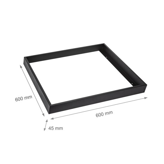 Spectrum LED FRAME TO MOUNTED FIXTURE SURFACE LUMINAIRE ALGINE LINE 600X600MM BLACK - Perfect for modern lighting