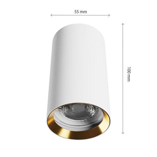 Spectrum LED CHLOE VARIOSA GU10 SURFACE MOUNTED GU10 230V IP20 55x100MM WHITE / GOLD ROUND - Schaffen Sie eine stilvolle Atmosphäre in Ihrem Raum