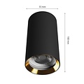 Spectrum LED CHLOE VARIOSA GU10 SURFACE MOUNTED GU10 230V IP20 55x100MM BLACK / GOLD ROUND - Stilvolle Beleuchtung für jeden Raum