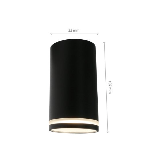 Spectrum LED CHLOE RING NATYNKOWA GU10 230V IP20 FI55*107MM BLACK - Perfecte plafondverlichting voor elke ruimte