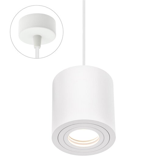 Spectrum LED CHLOE GU10 SUSPENDED GU10 250V IP65 90X97MM WHITE ROUND - Perfect for any modern space