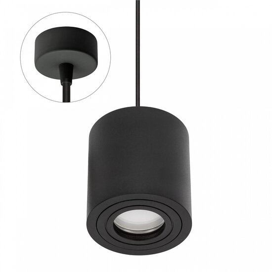 Spectrum LED CHLOE GU10 SUSPENDED GU10 250V IP65 90X97MM BLACK ROUND FIXED - Perfect lighting for any space