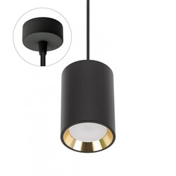 CHLOE GU10 MINI SURFACE MOUNTED GU10 250V IP20 70X100MM BLACK, GOLD INSIDE ROUNDED PENDANT