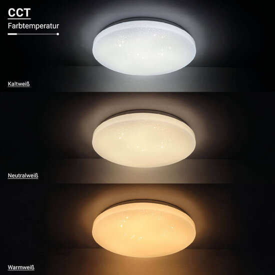 Optonica LED Ceiling Light 24W CCT DIP-Switch IP20 Star Cover - Crea un ambiente acogedor en cualquier habitación