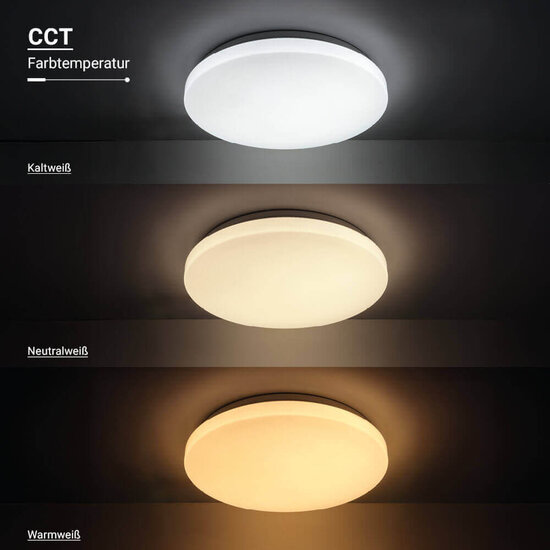 Optonica LED Ceiling Light 18W CCT DIP-Switch IP20 Matt Cover - Iluminación ideal para cualquier espacio