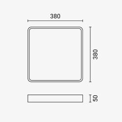 LED Ceiling Light Black Body - Square