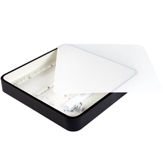 Optonica LED Ceiling Light Black Body - Square - Créez une atmosphère chaleureuse dans votre espace