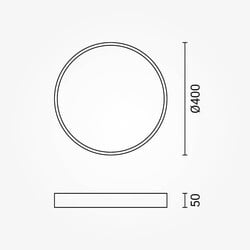 LED Ceiling Light Black Body - Round