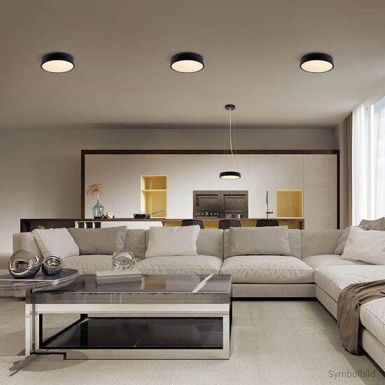 Optonica LED Ceiling Light Black Body - Round - Creëer een warme sfeer in elke ruimte