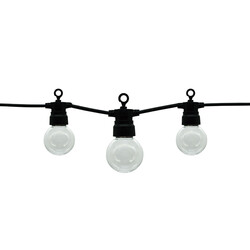 Black Outdoor String Light With Bulbs 10pc 5M + 3M Cable