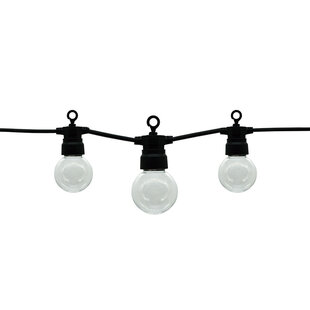Black Outdoor String Light With Bulbs 10pc 5M + 3M Cable