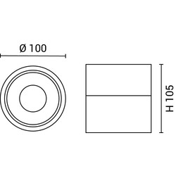 LED Downlight Surface Mount 12W Negro 3000K BRIDGELUX-CHIP ADJUSTABLE