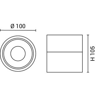 LED Downlight Surface Mount 12W Negro 3000K BRIDGELUX-CHIP ADJUSTABLE