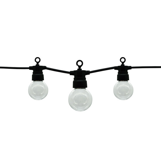 Optonica Black Outdoor String Light With Bulbs 20pc 10M + 3M Cable - Créez une atmosphère extérieure chaleureuse