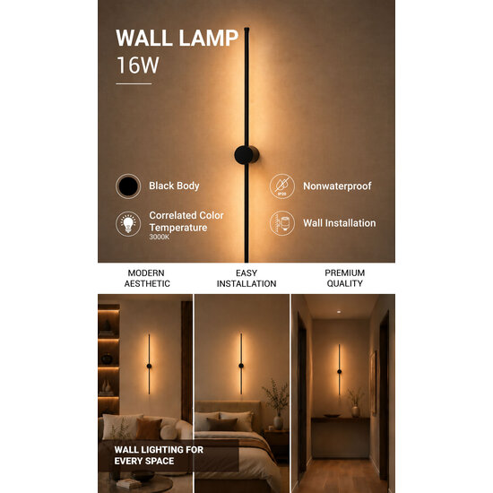 Optonica LED Wall Light 16W - Create a warm atmosphere in your space