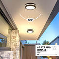 Optonica LED Outdoor Ceiling Light Black 20W CCT IP65 - Ideal für Außenbereiche