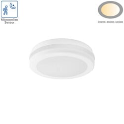 LED Outdoor Ceiling Light White 20W CCT IP65 - MICROWAVE SENSOR