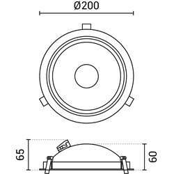LED COB Downlight 30W ROUND ROTATABLE WHITE - BRIDGELUX