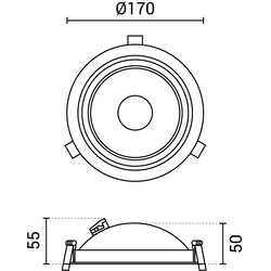 LED COB Downlight 15W ROUND ROTATABLE WHITE - BRIDGELUX