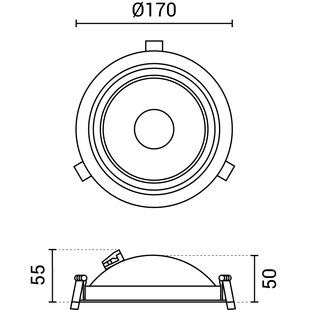 LED COB Downlight 15W ROUND ROTATABLE WHITE - BRIDGELUX