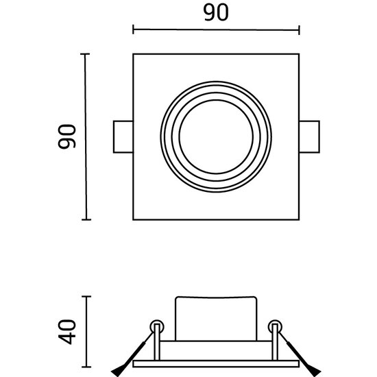 Optonica LED COB Downlight Square Rotatable - Éclairage parfait pour chaque espace