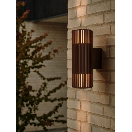 Nordlux Aludra Double - Wall light - Seaside brown metallic - Mejora tu espacio exterior con esta elegante lámpara de pared.