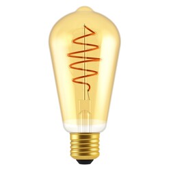 Deco E27 - ST64 Spiral - Dim - 2200 Kelvin - 400 Lumen - Light Bulb - Gold colour