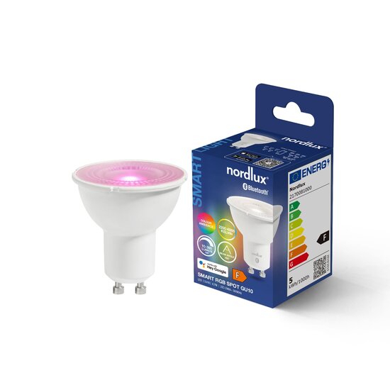 Nordlux Smart GU10 - Colour - 2200-6500 Kelvin - 380 Lumen - Light Bulb - White - Create the perfect ambiance with smart lighting