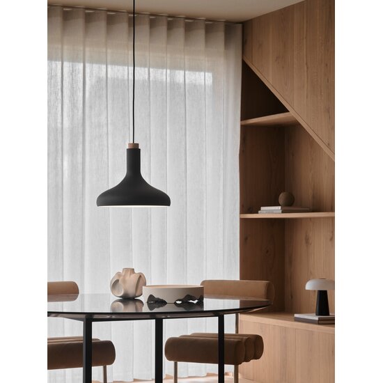 Nordlux Fuji - Suspension - Noir - Équilibre parfait entre bois et métal