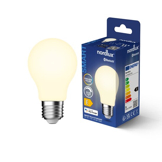 Nordlux Smart E27 - A60 - 2200-6500 Kelvin - 560 Lumen - Glühbirne - Weiß - Schaffen Sie die perfekte Atmosphäre mit dimmbarem Licht