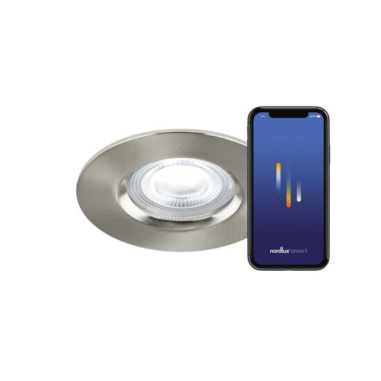 Nordlux Don Smart - Colour - Downlight - Brushed Nickel - Smart lighting for every ambiance