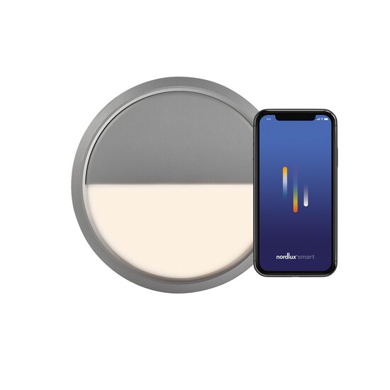 Nordlux Ava Smart - Plafonnier - Gris - Éclairage polyvalent pour intérieur et extérieur