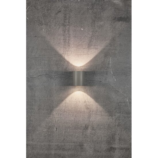 Nordlux Canto 2 | Applique murale | Gris - Éclairage unique pour intérieur et extérieur