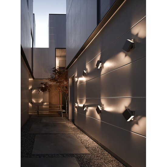 Nordlux Turn | Wandlamp | Zwart - Speelse en sculpturale verlichting voor binnen en buiten
