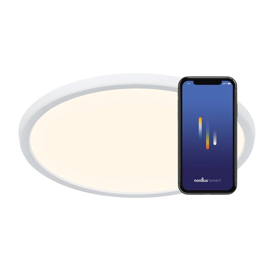 Nordlux Oja Smart 29 - Plafonnier ultra-fin avec fonctionnalité intelligente