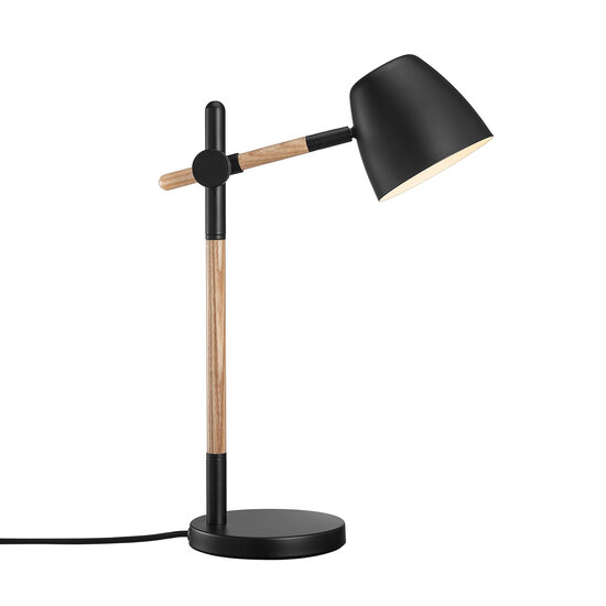 Nordlux Theo | Lámpara de mesa | Negra - Diseño moderno con elementos naturales