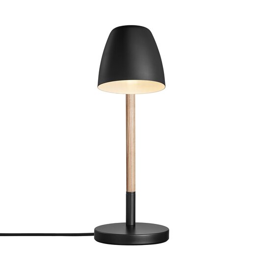 Nordlux Theo | Lámpara de mesa | Negra - Diseño moderno con elementos naturales