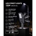 Optonica LED Street Light 100W Grey Body LUMILEDS-Chip IP65 75x130° - Perfect voor buitenverlichting