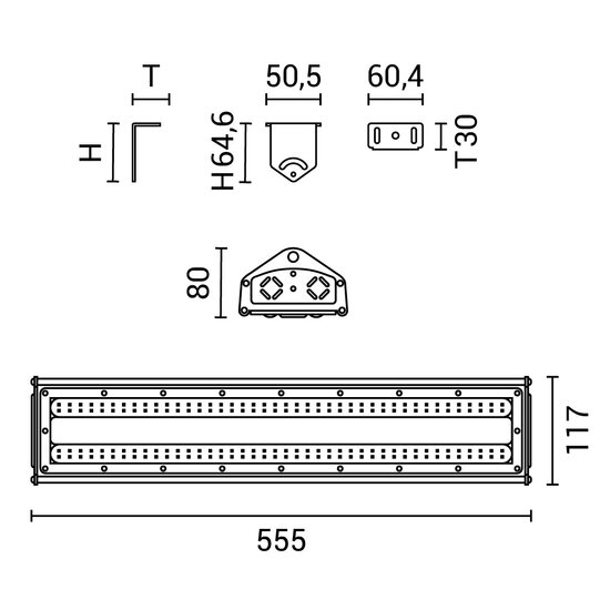 Optonica LED Linear High Bays 100W 6000K IP65 IK08 - Éclairage idéal pour les espaces industriels