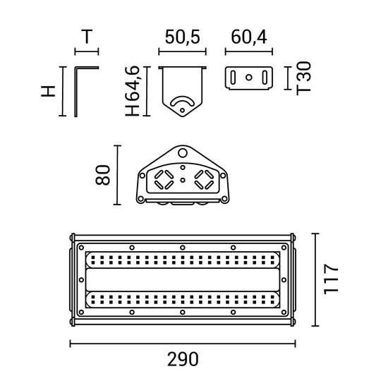 Optonica LED Linear High Bays 50W 6000K IP65 IK08 - Éclairage idéal pour les espaces industriels