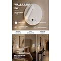 Optonica LED Wall Light 8W With ON/OFF-Switch + USB White - Ideal para una iluminación elegante
