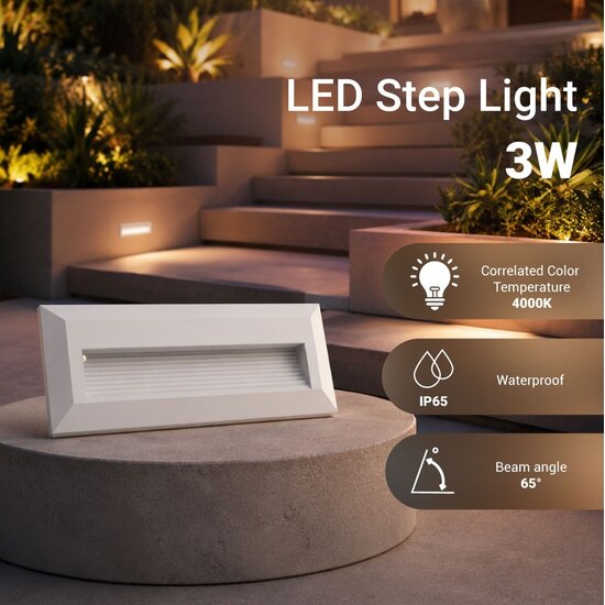 Optonica LED Step Light Rectangular White - Ideal für Treppenbeleuchtung