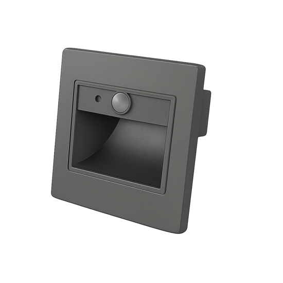 Optonica LED Step Light Square 1W 4000K IP20 Gris + Sensor - Ideal para mejorar la seguridad en escaleras